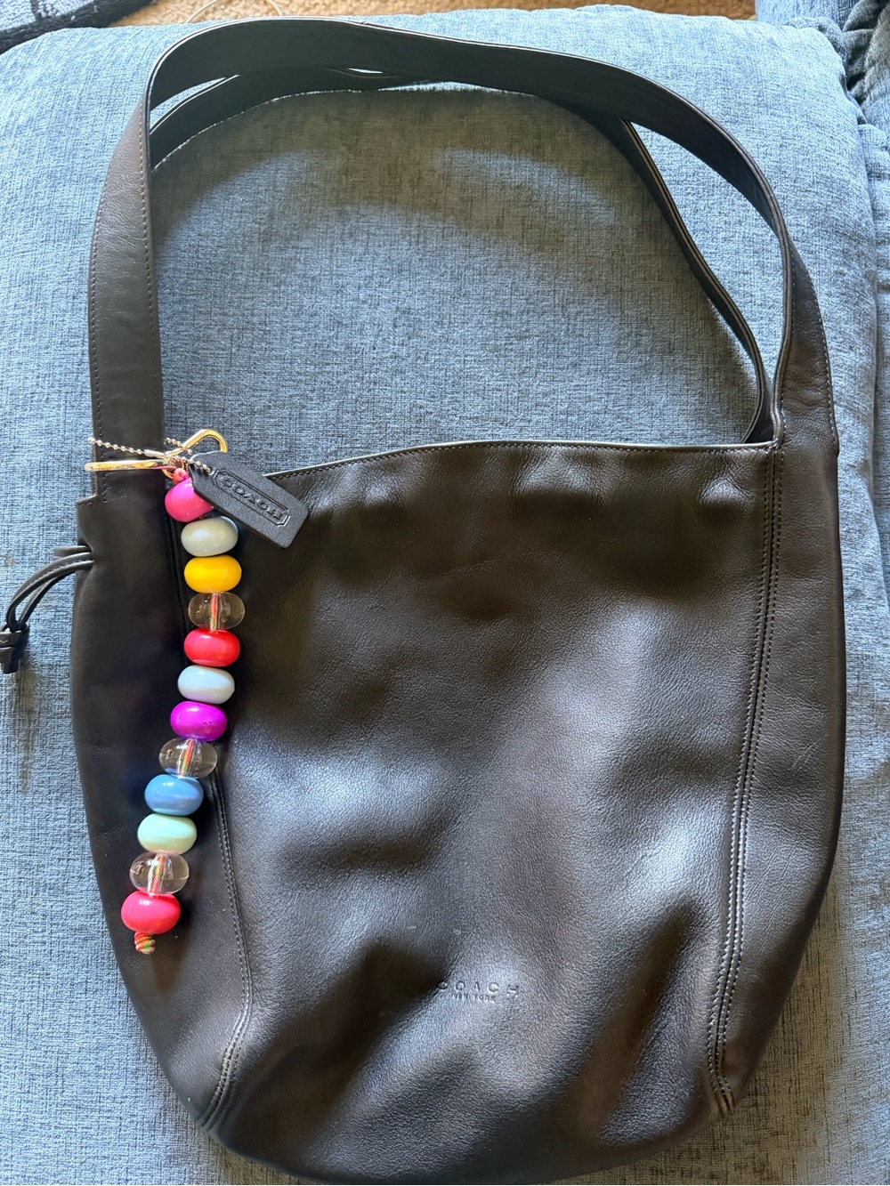 Vintage Coach 4180 Black Leather Drawstring
Bucket Bag - Picture 2 of 6